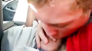 Backseat Blowjob and Cum Swallow