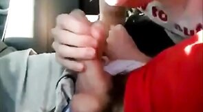 Backseat Blowjob and Cum Swallow