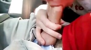Backseat Blowjob and Cum Swallow