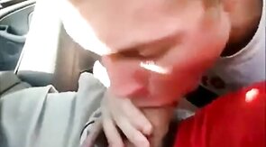 Backseat Blowjob and Cum Swallow