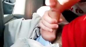 Backseat Blowjob and Cum Swallow