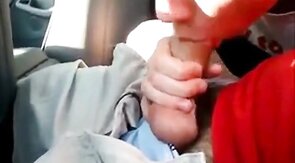 Backseat Blowjob and Cum Swallow