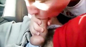 Backseat Blowjob and Cum Swallow