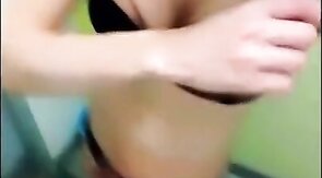 Asian Crossdresser Masturbates in Restroom
