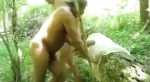Bareback Daddy Goes Outdoors