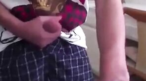 Skinny Twink's Mess-Free Condom Wank