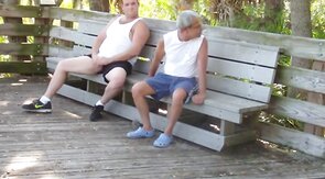 Mature Gay Couple Has Interracial Bareback Sex Outdoors