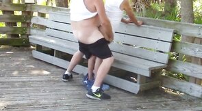 Mature Gay Couple Has Interracial Bareback Sex Outdoors