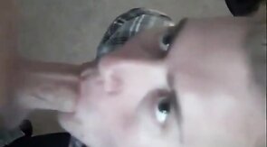 Twink Sucks Big Cock, Amateur Blowjob with CIM and Swallow