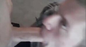 Twink Sucks Big Cock, Amateur Blowjob with CIM and Swallow