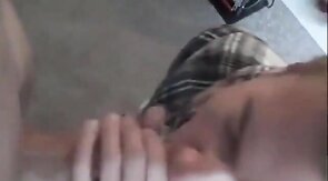 Twink Sucks Big Cock, Amateur Blowjob with CIM and Swallow