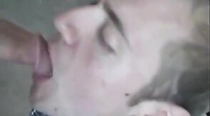 Twink Sucks Big Cock, Amateur Blowjob with CIM and Swallow