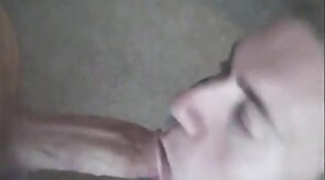 Twink Sucks Big Cock, Amateur Blowjob with CIM and Swallow