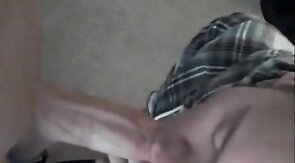 Twink Sucks Big Cock, Amateur Blowjob with CIM and Swallow