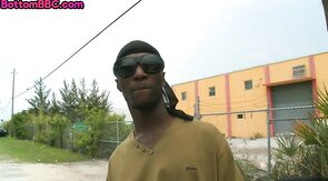 Stranded black thug analriding stranger