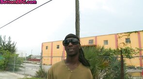 Stranded black thug analriding stranger