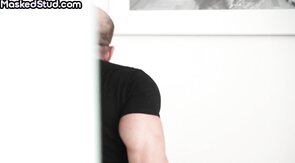 Muscled straight dude wanking his cock