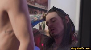 Inked skinny jock buttfucking horny BF