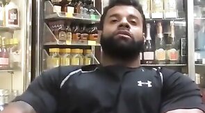 Black Stud Strokes His Big Cock Outdoors