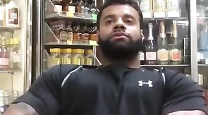Black Stud Strokes His Big Cock Outdoors