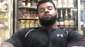 Black Stud Strokes His Big Cock Outdoors