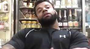 Black Stud Strokes His Big Cock Outdoors