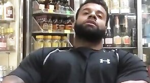 Black Stud Strokes His Big Cock Outdoors