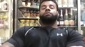 Black Stud Strokes His Big Cock Outdoors