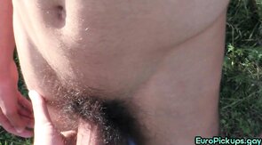 Tricked str8 dude cocksucking outdoor