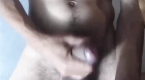 Curved Uncut Latino Cock Shoots a Hands-Free Load