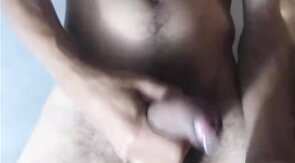 Curved Uncut Latino Cock Shoots a Hands-Free Load