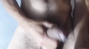 Curved Uncut Latino Cock Shoots a Hands-Free Load