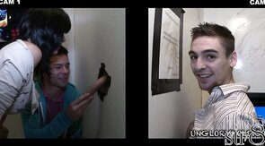 Tricked naughty str8 jock in glory hole