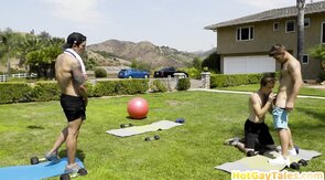 Handsome college stud assfucked by lover
