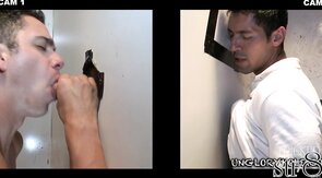 Handsome horny str8 visits gay gloryhole