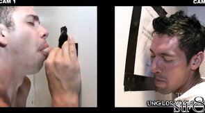 Handsome horny str8 visits gay gloryhole