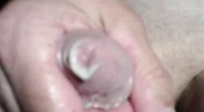 Twink's Webcam Handjob: Small Cock, Big Condom Fun
