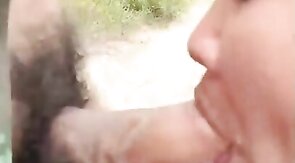 Outdoor Blowjob with Thai Man, Swallowing Cum
