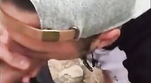 Fat Cock Sucking in the Woods by Horny Amateur