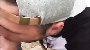 Fat Cock Sucking in the Woods by Horny Amateur