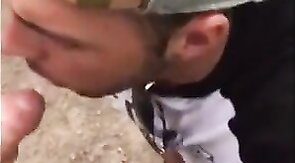 Fat Cock Sucking in the Woods by Horny Amateur