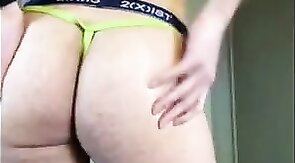 Skinny Amateur Strips and Strokes His Big Cock