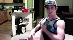 Twink Jerks Off on Webcam in His Apartment