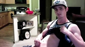 Twink Jerks Off on Webcam in His Apartment