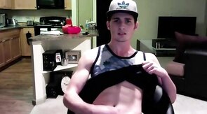Twink Jerks Off on Webcam in His Apartment