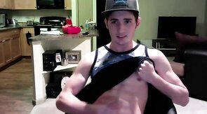 Twink Jerks Off on Webcam in His Apartment
