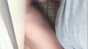 Big Cock Amateur Blowjob in a Public Restroom