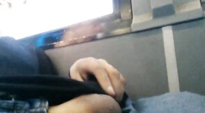 Str8 Big-Cock Hunk Strokes on the Bus