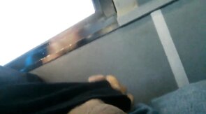 Str8 Big-Cock Hunk Strokes on the Bus