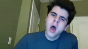 Twink Flashes Cock on Webcam